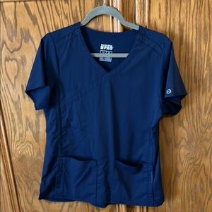 WonderWink Scrub Top Navy Blue V-Neck